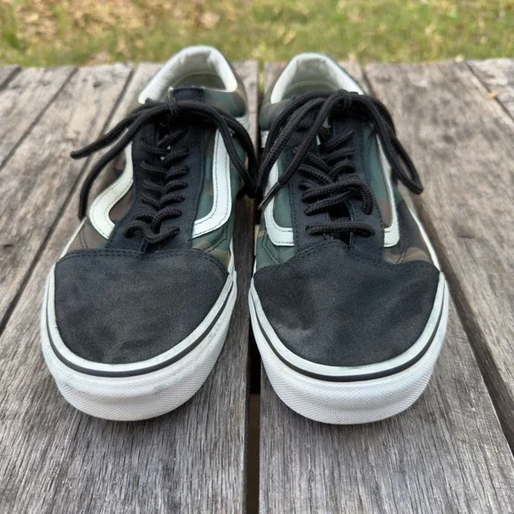 Vans Old Skool Camo Green Suede Low Top Sneakers Mens 7.5 Women 9 500714 - Picture 4 of 6